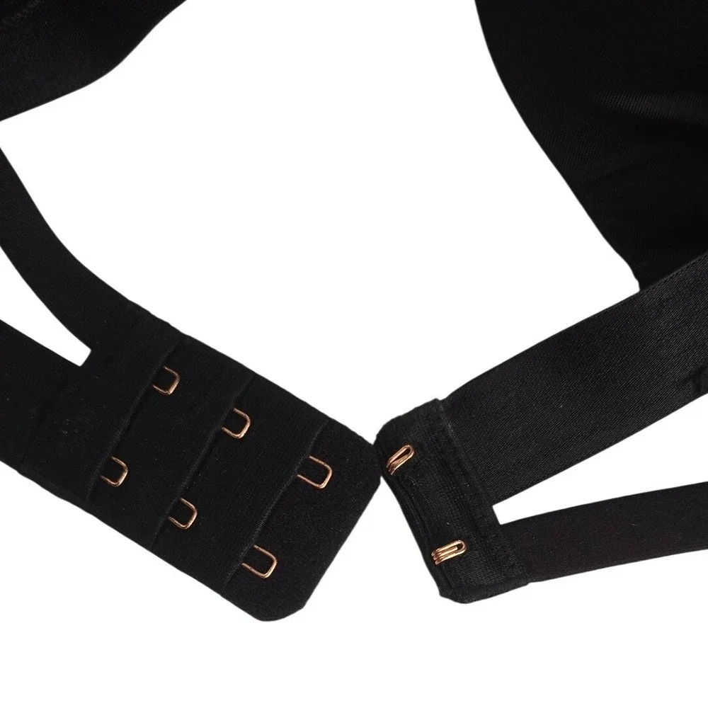 $50 Savage x Fenty Core microfiber t-shirt bra 36c black rose gold hardware peek